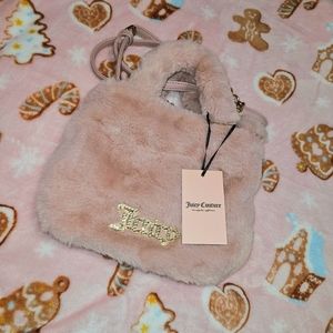 Juicy Couture Dusty Blush Fluffy Mini Tote NWT